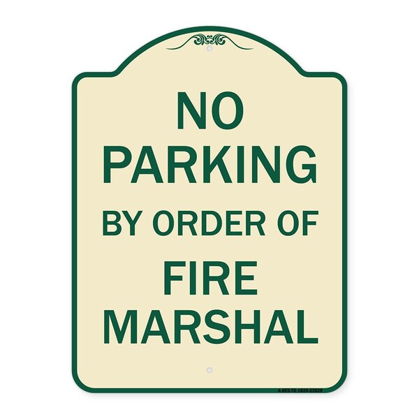 Signmission No Parking by Order of Fire Marshal Heavy-Gauge Aluminum Sign, 24" x 18", BU-1824-23628 A-DES-BU-1824-23628 - main